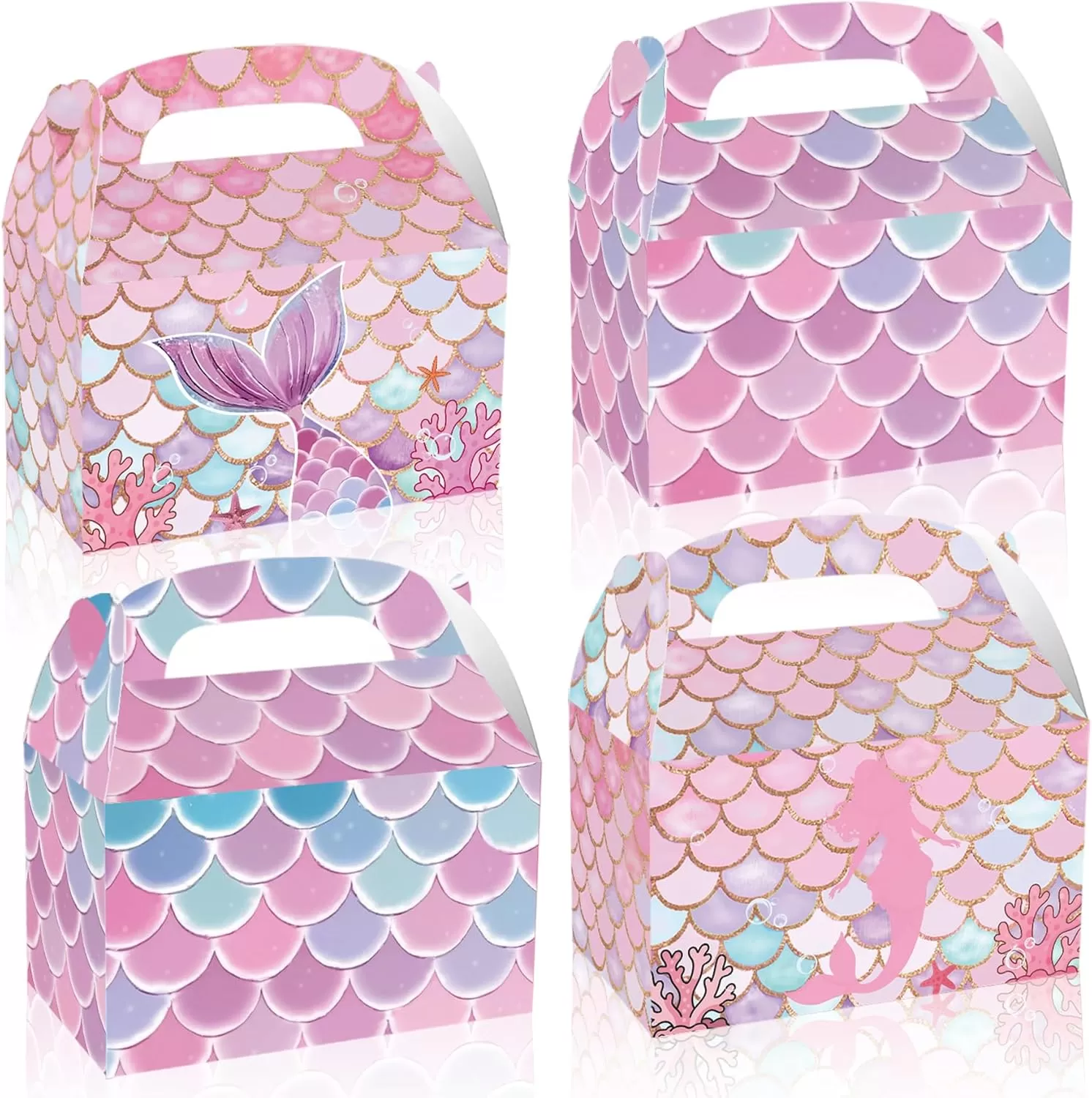 12개의 PCS 인어 패턴 종이 상자